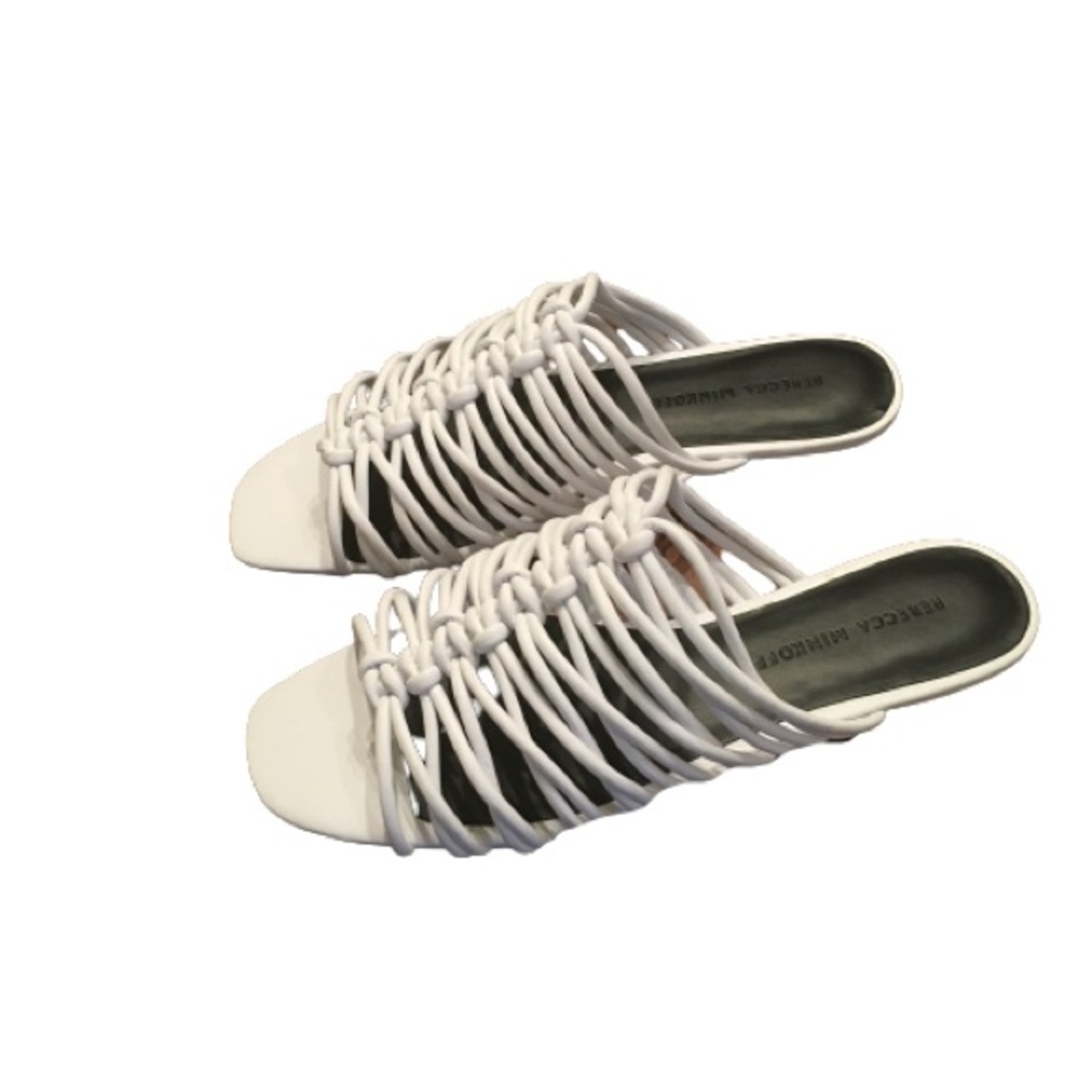 REBECCA MINKOFF WHITE PU SANDALS -7M MAELYNN